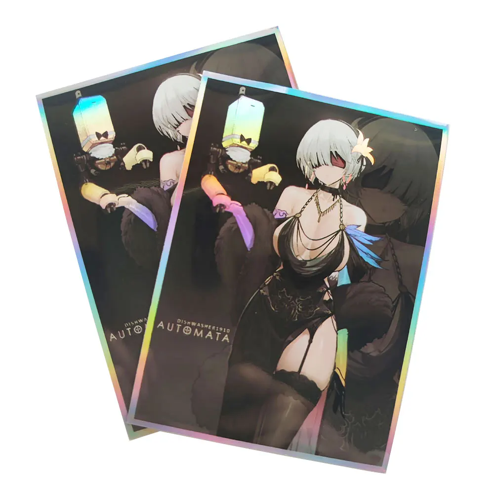 

60 шт., голографические Чехлы для карт, 67x92 мм