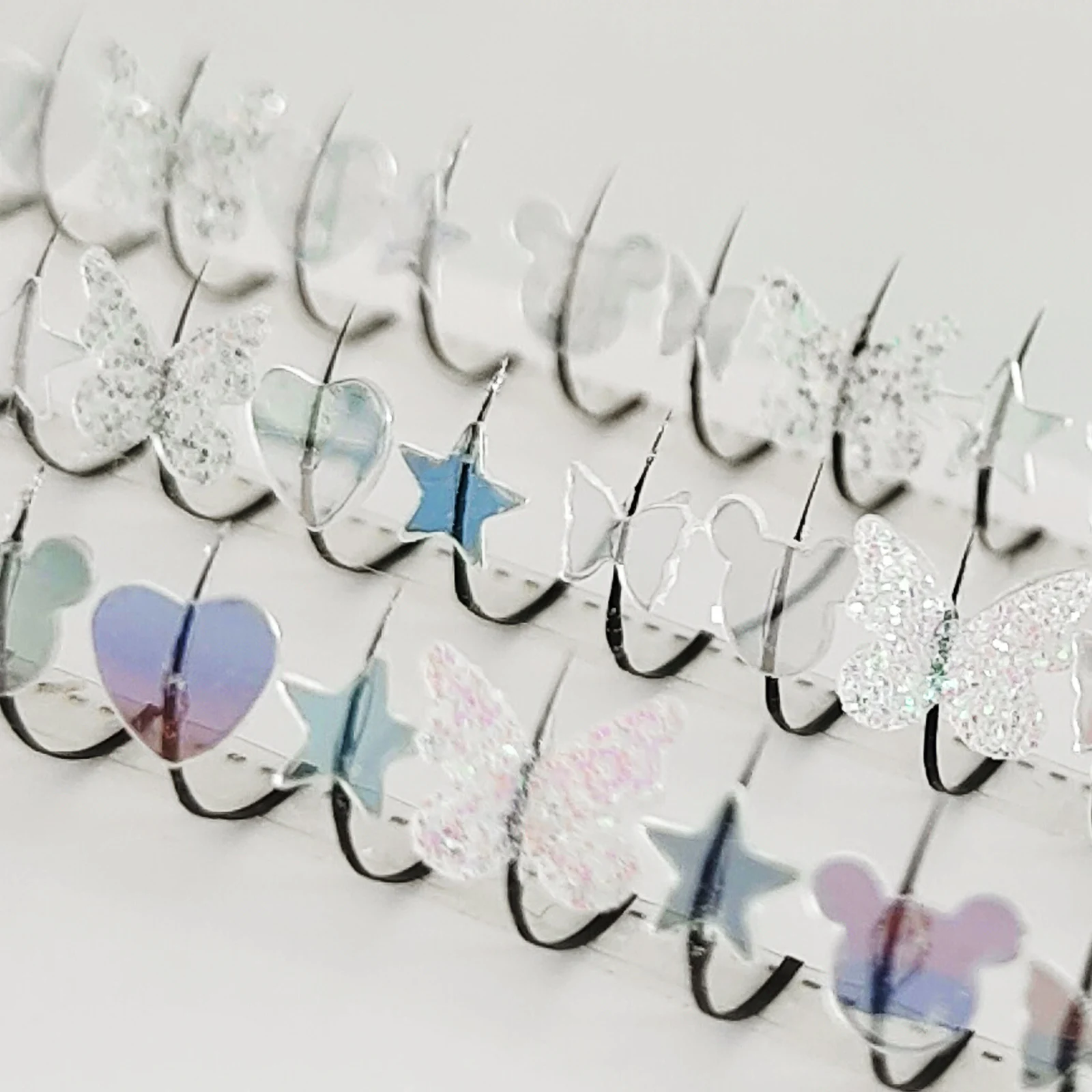 Honey Silvery Butterfly Fairy Eyelashes Shiny Star Lashes Glitter Music Festival Eyelash 10-15mm