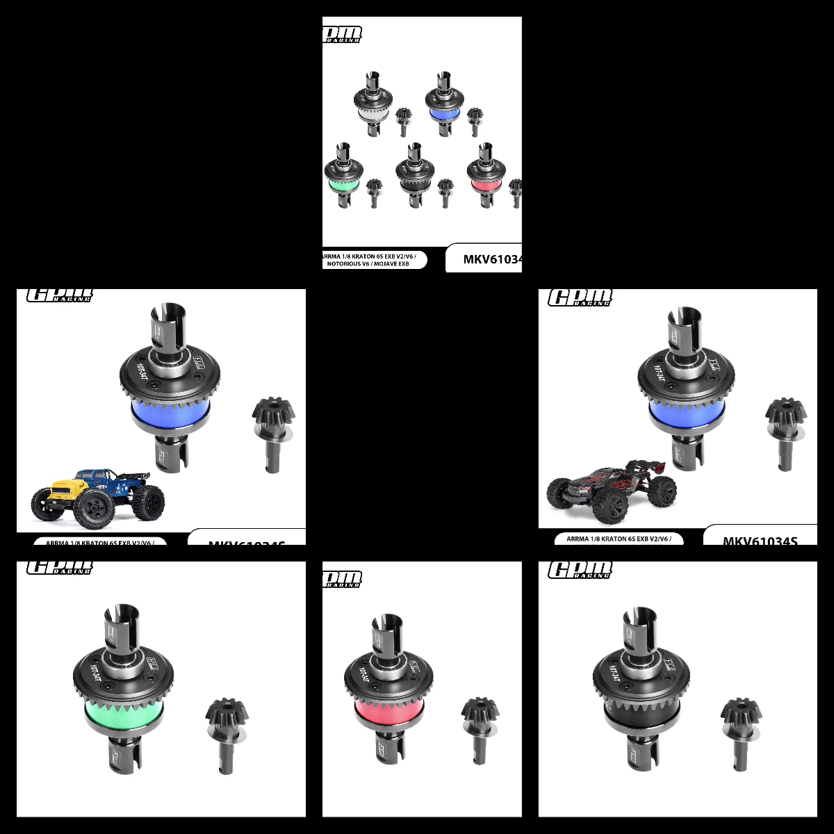 

GPM 20CrMnTi Steel+7075Alu F/R Complete Diffs ARRMA 1/8 Kraton Notorious V6 EXB