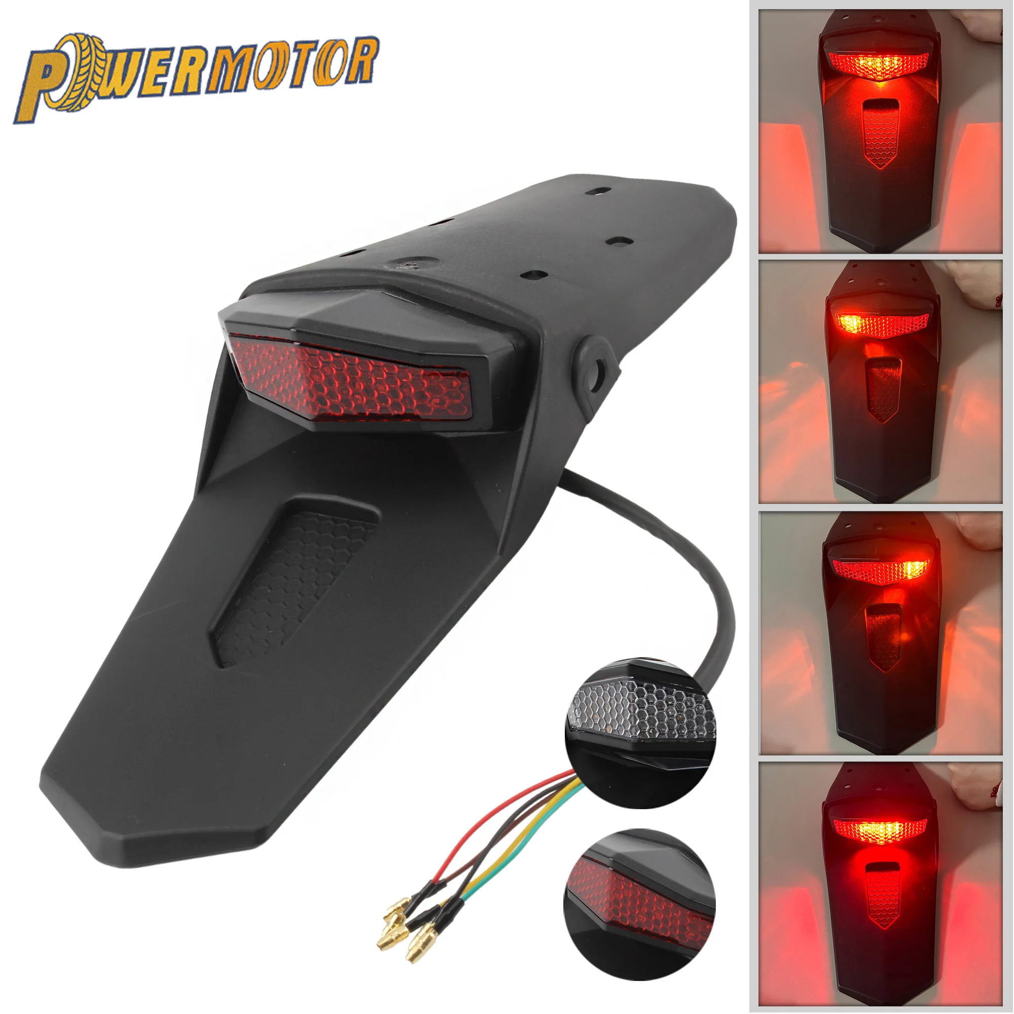 Motorcycle Rear Light Brake Taillight Motorbike Dirtbike Universal Fender LED 12V Modified Parts Enduro Motocross Accessories