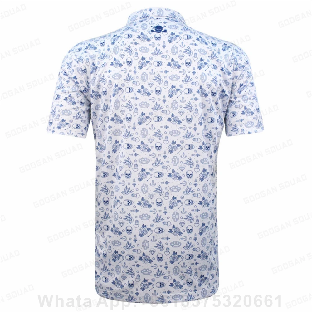 2023 neue Männer Golf Tragen Floral Casual Druck Mode Tops Polo Kleidung Kurzarm T-shirt Schnell Trocknend Atmungsaktive Polos Shirt