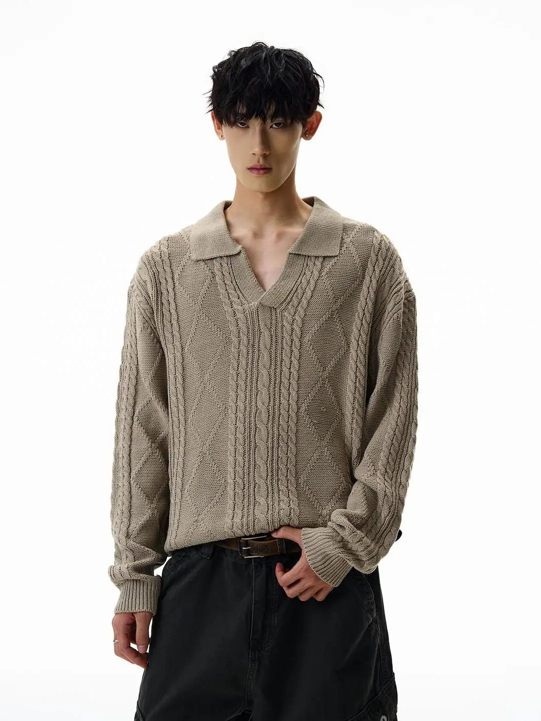 

American Retro Ne Knitwear Loose Fit Men's Women's Autumn Winter Casual Sle Comfortable Loose Knitted Sweater