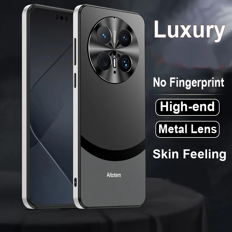 

Матовый чехол для телефона из песчаника для Huawei Mate 70 30 40 50 60 Pro, противоударный металлический объектив, полная защита, мягкая задняя крышка с краями, чехлы