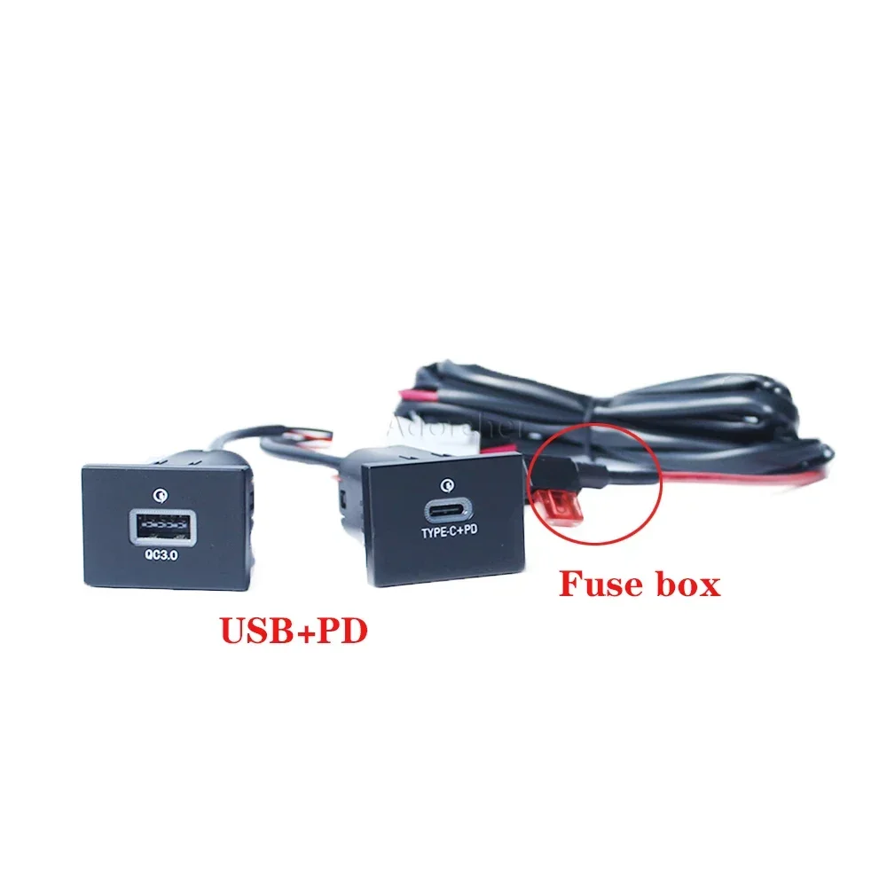 Cargador USB Dual QC3.0 para coche, enchufe de carga rápida, interruptor de toma de corriente, accesorios para Ford Focus 2 Mk2 2004-2010, 1 ud.