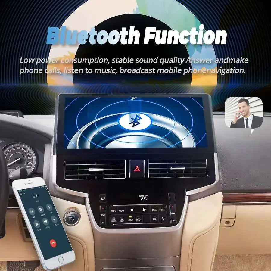 Para Toyota Land Cruiser 200 Radio de coche Android 13 Multimedia pantalla de 15 pulgadas LC200 2016 - 2019 navegación GPS reproductor CarPlay 128GB