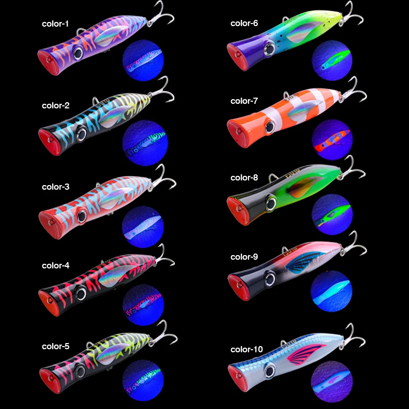 FJORD Popper Superficie con Anzuelos Triples Boca Grande Agua Salada - imagen 5