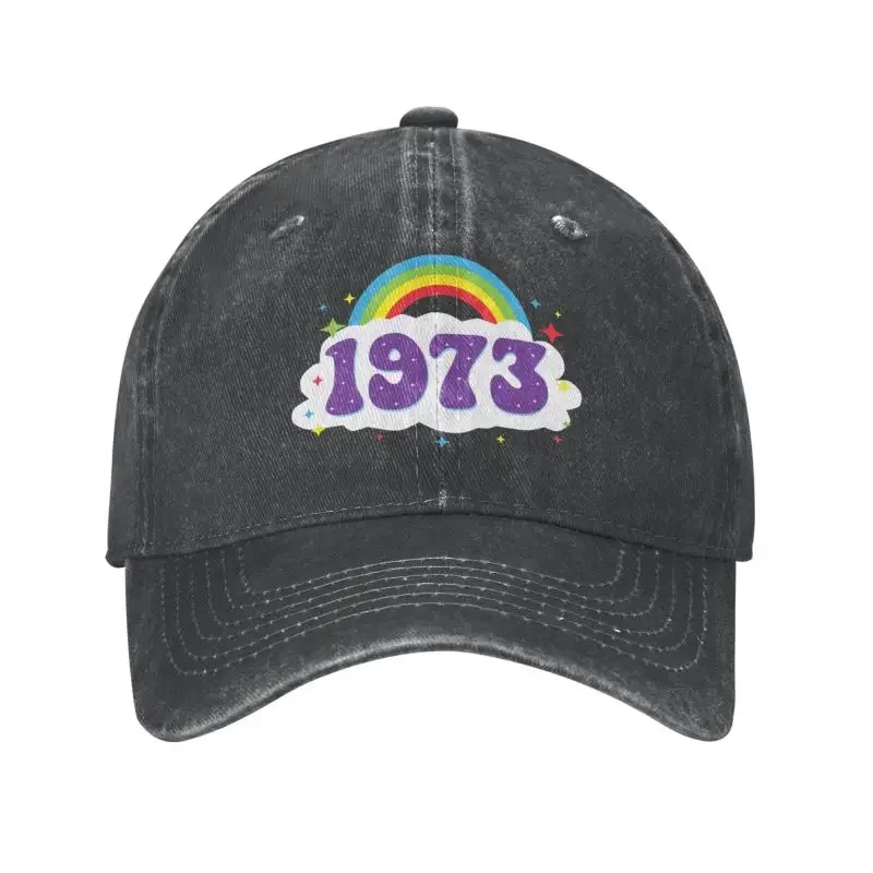 

Cool Cotton 1973 Rainbow Birthday Baseball Cap Women Men Personalized Adjustable Adult Dad Hat Spring