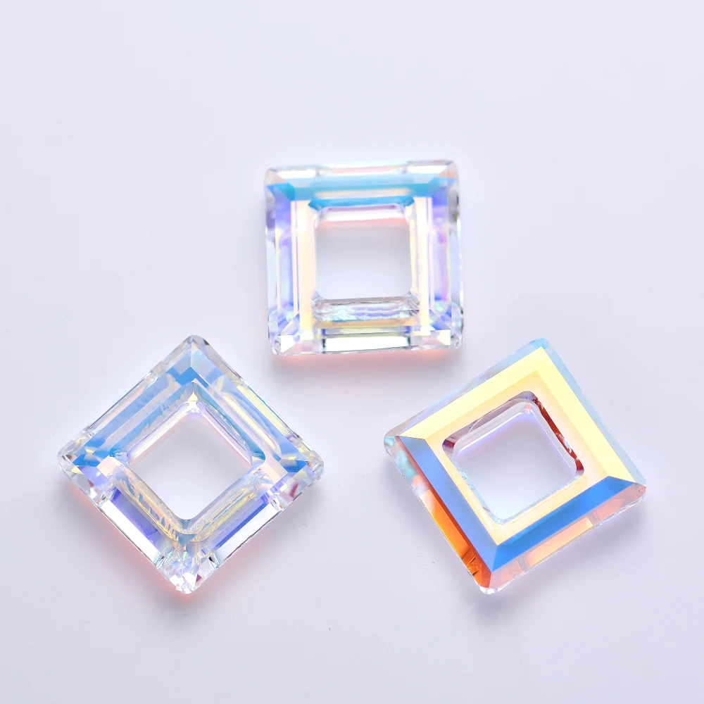 1PCS Original Crystals from Austria 4439 Square Ring Loose Beads Rhinestone for Jewelry Making Home Decoration Accessories