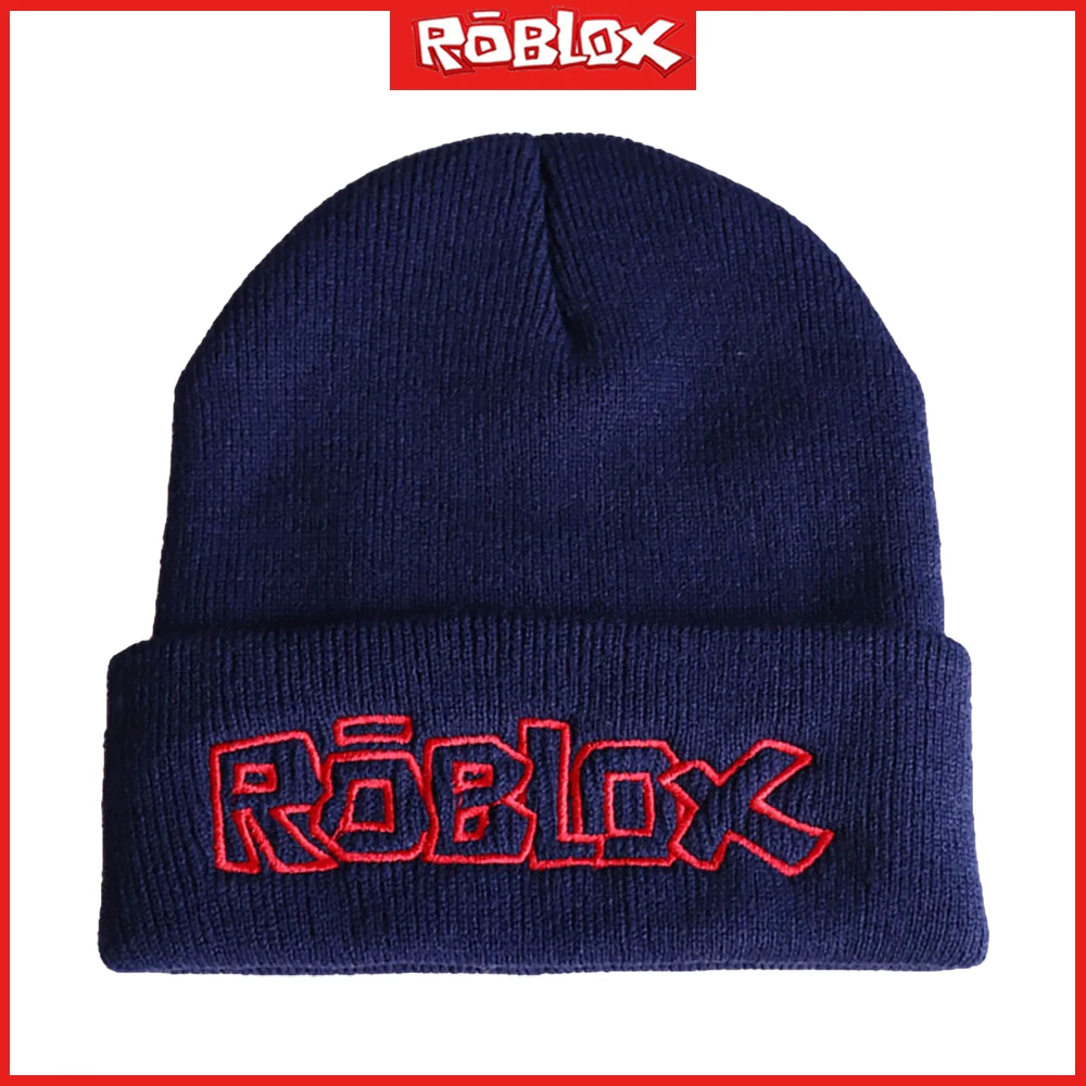 2023 New Roblox Game Letter Print Student Hip Hop Trend Woolen Hat Embroidered Knitted Pullover Hat Halloween Christmas Gift