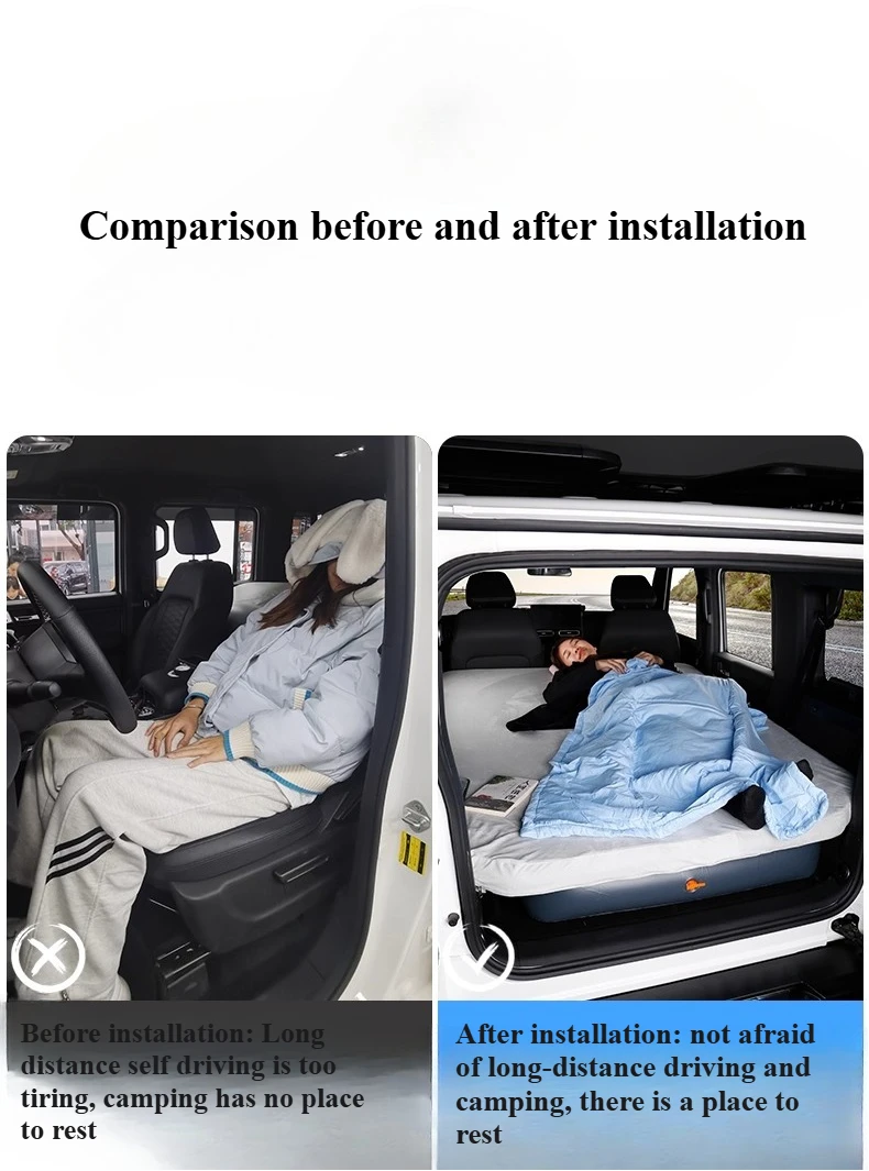 Car Travel Bed For New BJ BAIC 212 T01 2025 2026 Car Inflatable Mattress Comfortable Outdoor Camping Picnic Sleeping Pad detail image 2