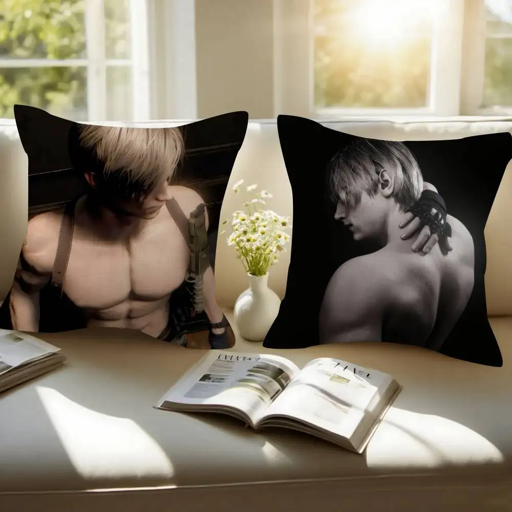 Двусторонняя наволочка с принтом Handsome Leon Game Kennedy, короткий плюш, подходит для гостиных, спален, диванов, наволочка для декоративной подушки.
