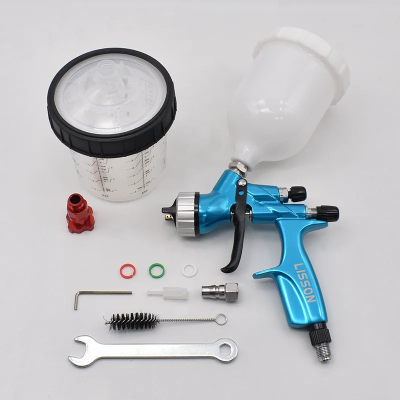 

Professional CV1 Blue HVLP Spray Gun 1.3mm Nozzle 600ml Gravity Feed Paint Sprayer for Car Auto Body Repair Furniture Painting