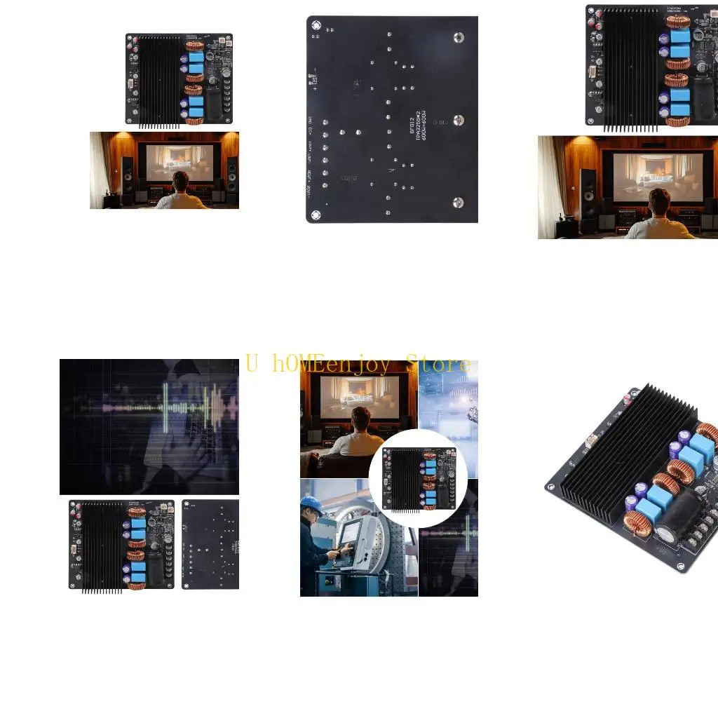 

B0KF Advanced Double 600W Sound Amplifiers Board Supports 2 Ohm Speakers for Home