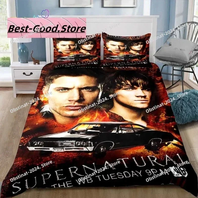 Sci-fi Drama Series Supernatural 3D Print Comforter Bedding Set,Duvet Cover Bed Set Quilt Cover Pillowcase,King Queen Size Kid