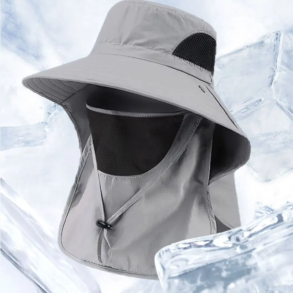 New Leisure Face Covering Fishing Hat Big Eaves Sunscreen Mountaineering Hat Face Covering Comprehensive Sunshade Hat Men's