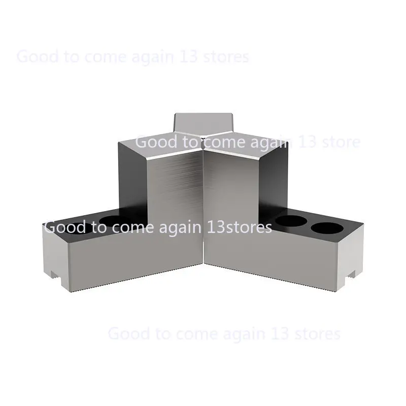Hydraulic Chuck Three-jaw 568-inch L-shaped Step Heightening Soft Jaw 120-degree Sharp Angle Positive External Clip Reverse Claw