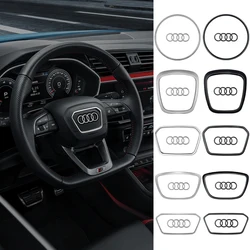 1pc Car Steering Wheel Logo Emblem Sticker Replacement Refit Auto Accessories For Audi A6L A4L A8L A5 A7 A3 A7 A8 Q3 Q5 Q7 SQ5