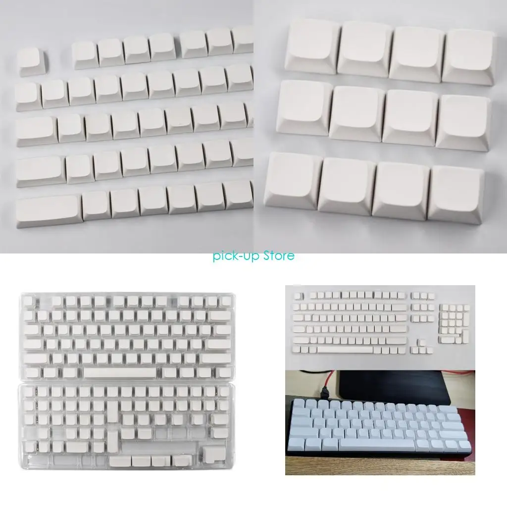 

Q5WA XDA Height Keycaps PBT DyeSub for 134Keys Keyboard Minimalist White Blank Keycap