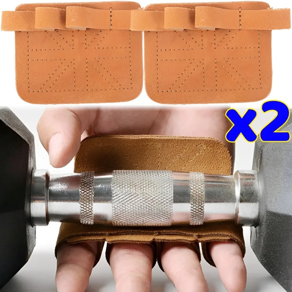 Cowhide Leather Weight Lifting Gloves Gym Hand Grips Palm Protector Anti Slip Callus Guard for Pull Up Fitness Workout Training