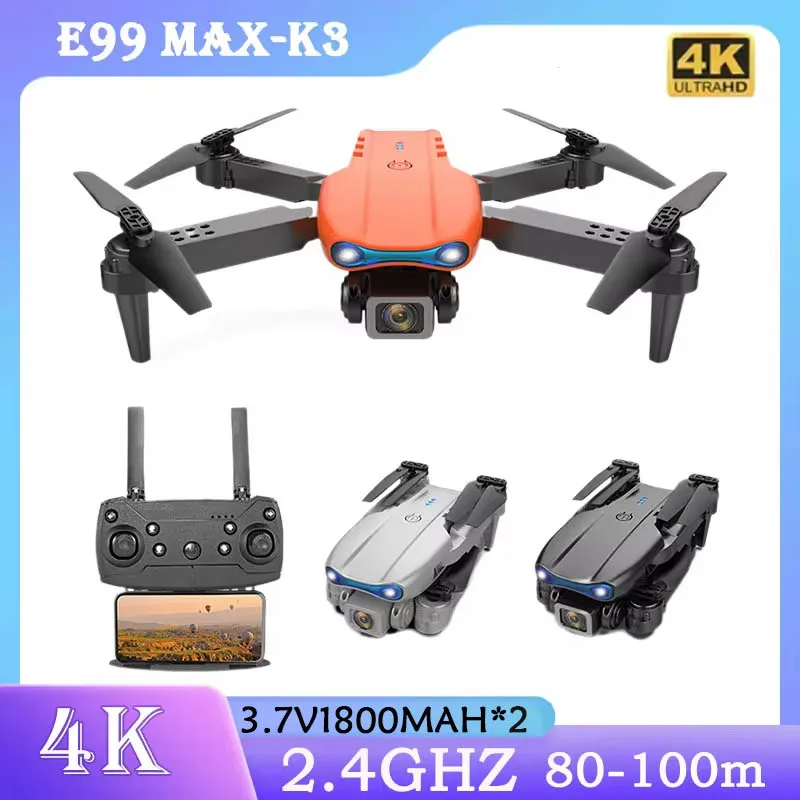 

E99 Max-K3 Mini Drone 4k Hd Camera Wifi Fpv Obstacle Avoidance Foldable Profesional Rc Dron Quadcopter Helicopter Toys Gifts