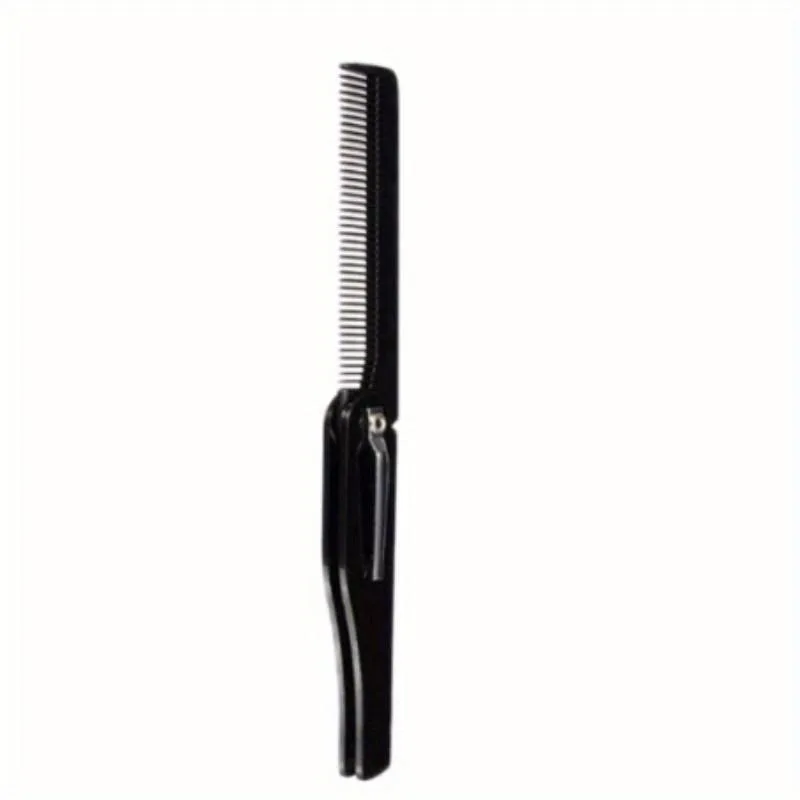 1Pc Folding Knife Type Horn Hair Combs Travel Plastic Comb Lightweight Portable Styling Tool for Men and Women