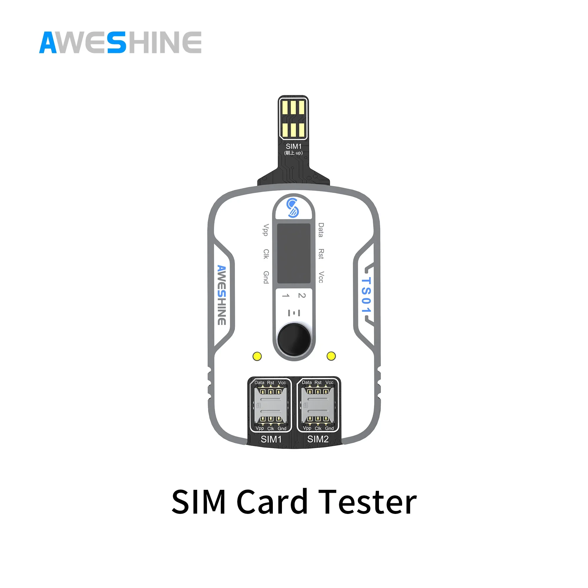 AS TS01 SIM Card Tester Quickly Test SIM Card and SIM Card Holder Faults Resistance Collection For All  Detection Port