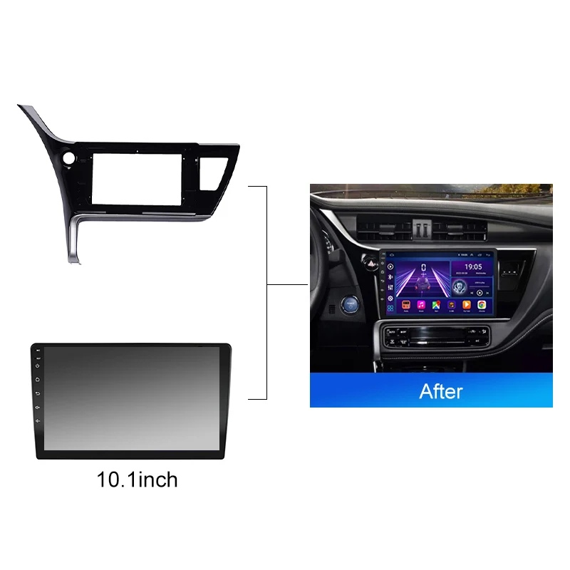 KENVOX 10,1 Zoll Autoradio-Blende für Toyota Corolla LHD 2017 2018 GPS MP5-Player Gehäuse Rahmen 2 Din Head Unit Dash Cover Panel