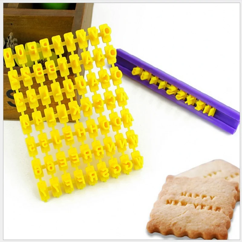 Letter Number Symbol Cookie Stamp Press Mold DIY Baking Tool for Homemade Cookie Fondant Cake Decorating Home Kitchen Baking
