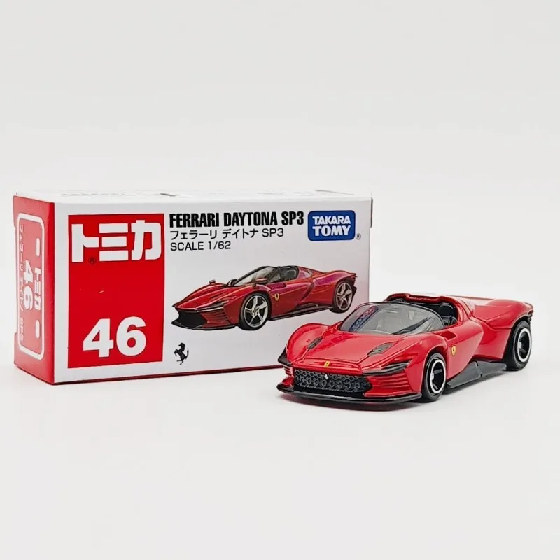 تاكارا تومي توميكا صندوق أحمر أبيض 46 فيراري دايتونا SP3 سبيكة سيارة لعبة مجسمة جمع رائعة الحلي القابلة للجمع #2