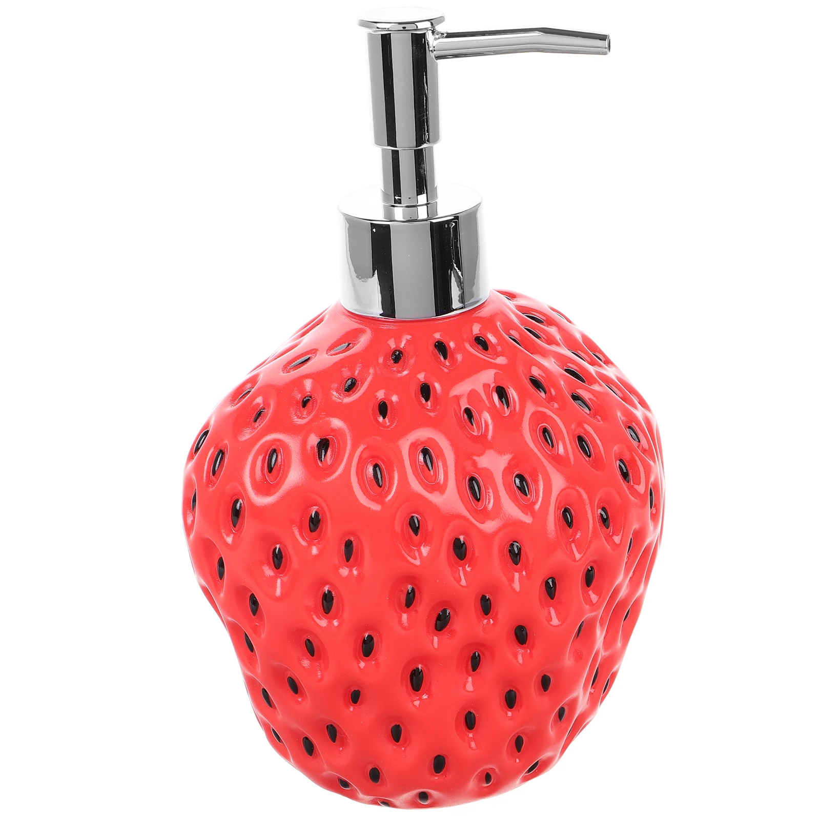 Erdbeerförmiger Seifenspender, leere Shampoo-Flasche, rotes Bad, Badezimmer, Waschbecken, nachfüllbarer Behälter, kreatives Design