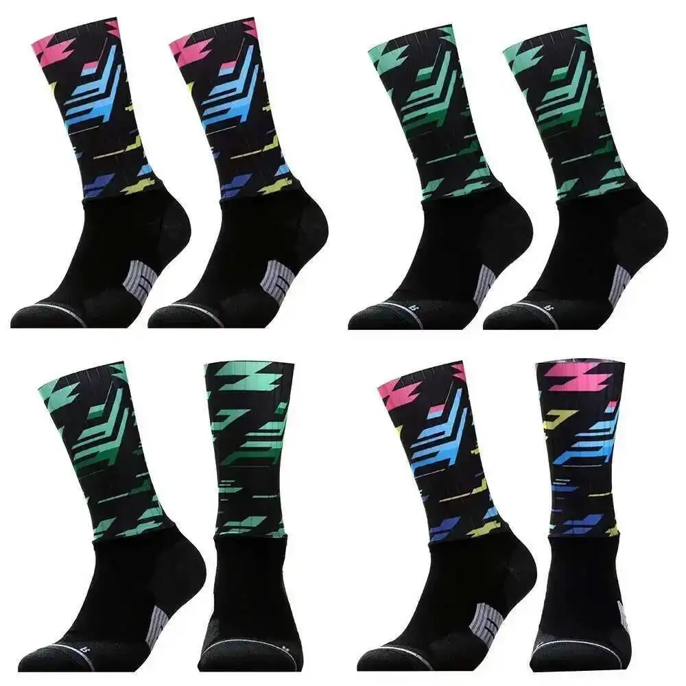 

1 Pairs Pack Unisex Quick Dry Breathable Cycling Socks Anti - Slip Ankle Support Sports Socks for Road Mountain Bike Cycling