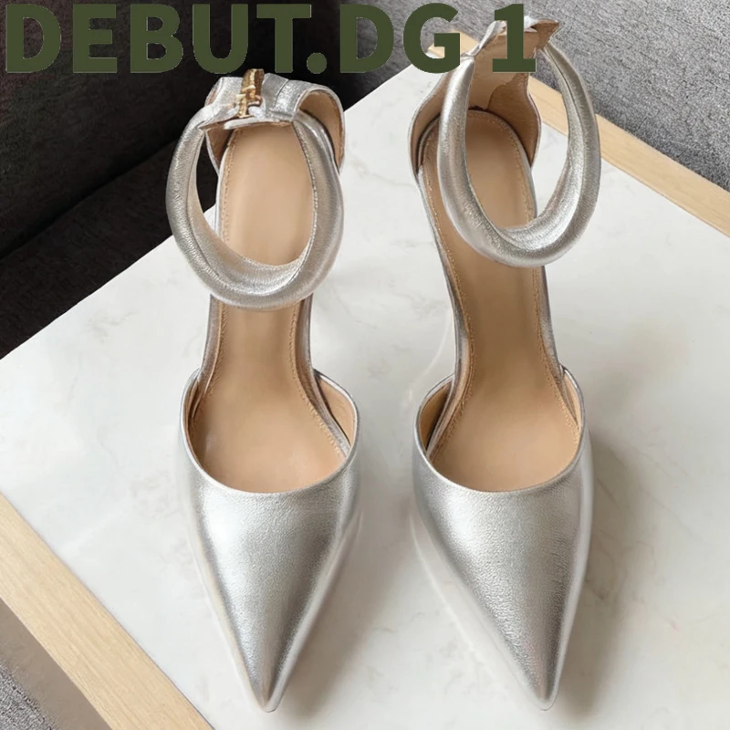 Elegant Pointed Toe High Heels Spring Summer Leather Upper Lambskin Lining Italian Genuine Leather Sole