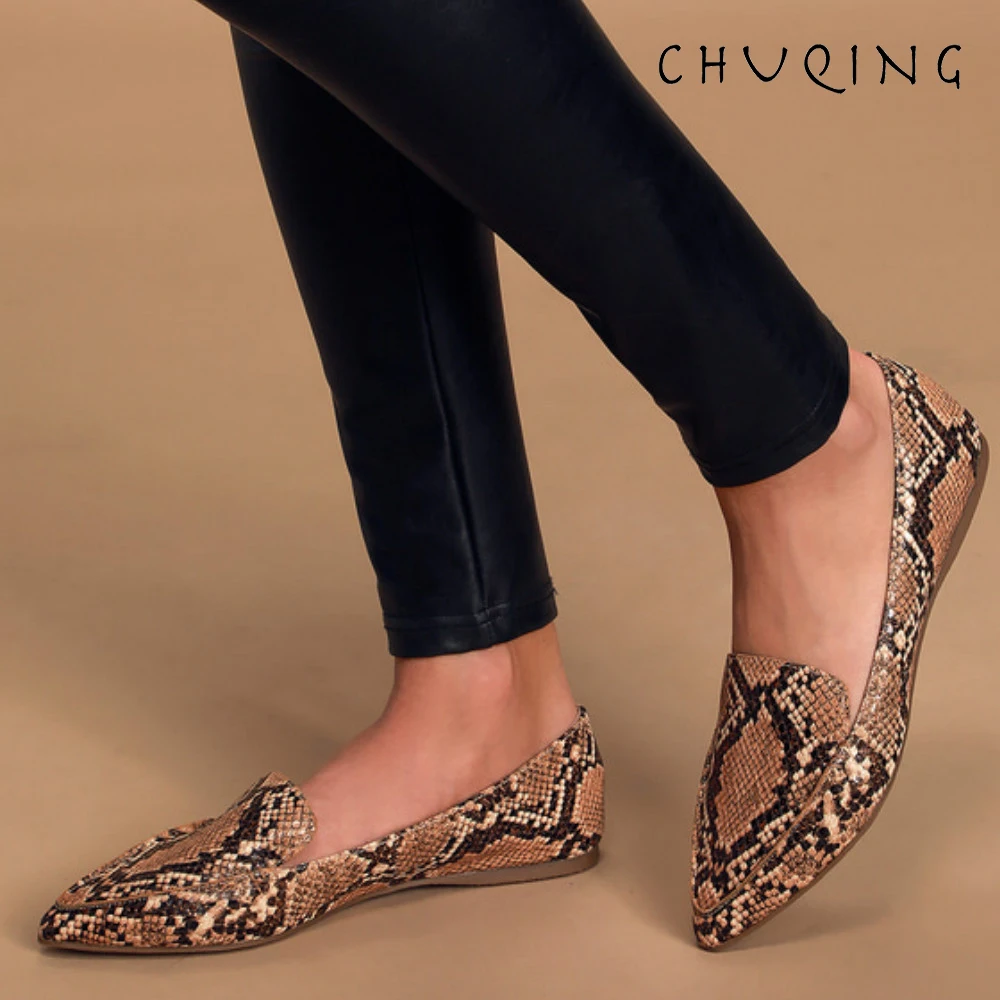 

Women's Casual Flat Shoes Loafers Women Fashion Comfortable CHUQING Brand Serpentine Shoes Spring and Autumn Trend