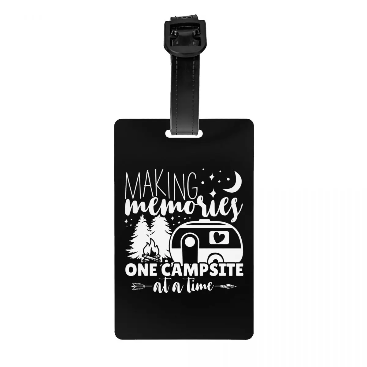 Custom Adventure Camping Happy Campers Luggage Tag for Suitcases Funny Baggage Tags Privacy Cover ID Label