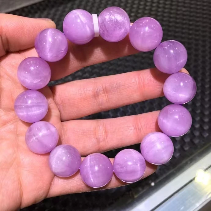 

Natural Purple Kunzite Round Beads Bracelet Jewelry Women Men Bracelet 15.8mm Cat Eye Healing Stone Women Men AAAAAA