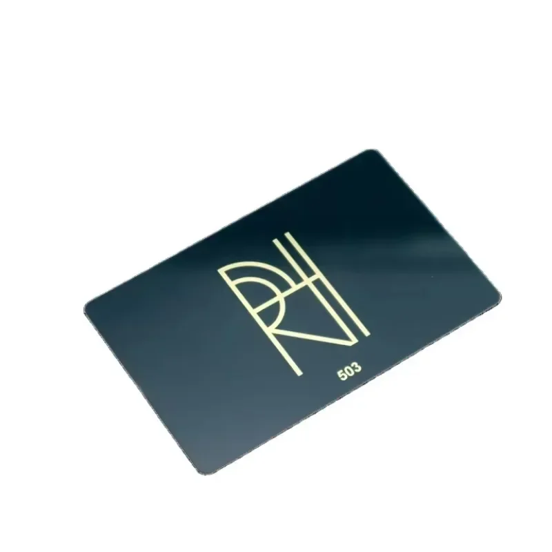 بطاقة عضو VIP معدنية سوداء مخصصة مع واجهة اتصال NFC وRFID للرقم التسلسلي 13.56 ميجا هرتز ISO #1