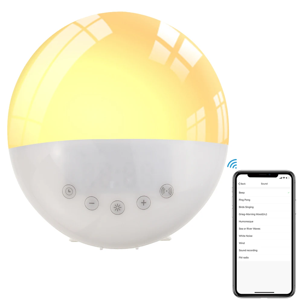 

Sunrise Sunset Simulation Alexa and Google Home Tuya Smart Life App Smart Wifi Wake Up Alarm Clock Light Smart Snooze Light