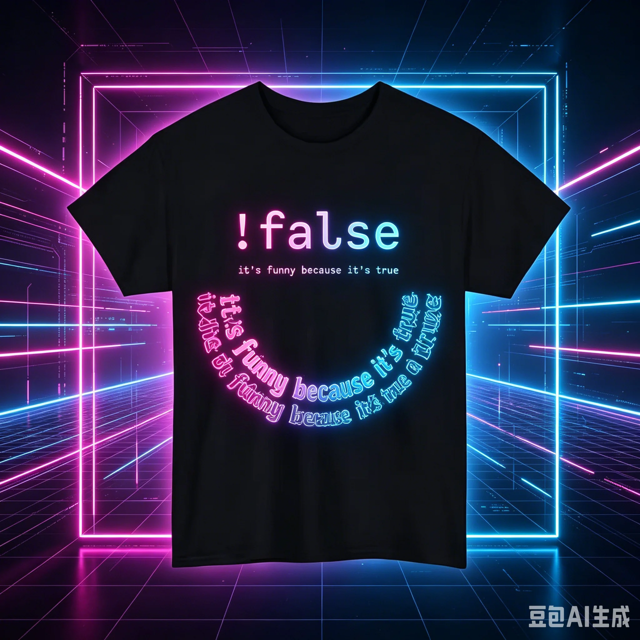 

Sarcastic Coder Joke T-Shirt !false It's Funny Because It's True Cotton Tee for Men Women