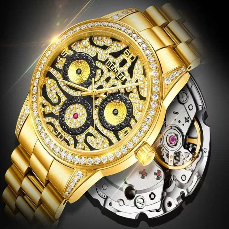 Мужские часы BEGEEL, механические часы, полностью автоматические механические часы, джентльменские механические часы, светящиеся мужские часы