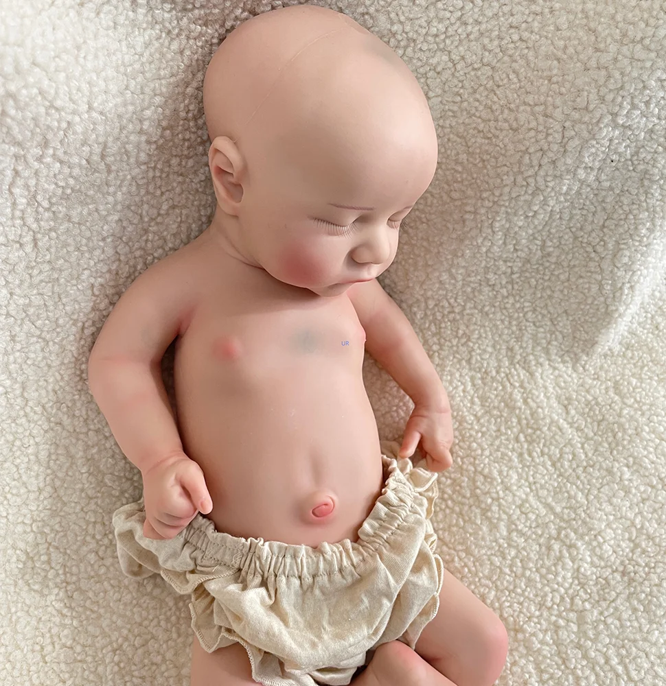 Muñeca bebé renacida de silicona realista de 17 pulgadas Cuerpo de silicona ultra suave con peso para sentirse como un bebé real para terapia y abrazos