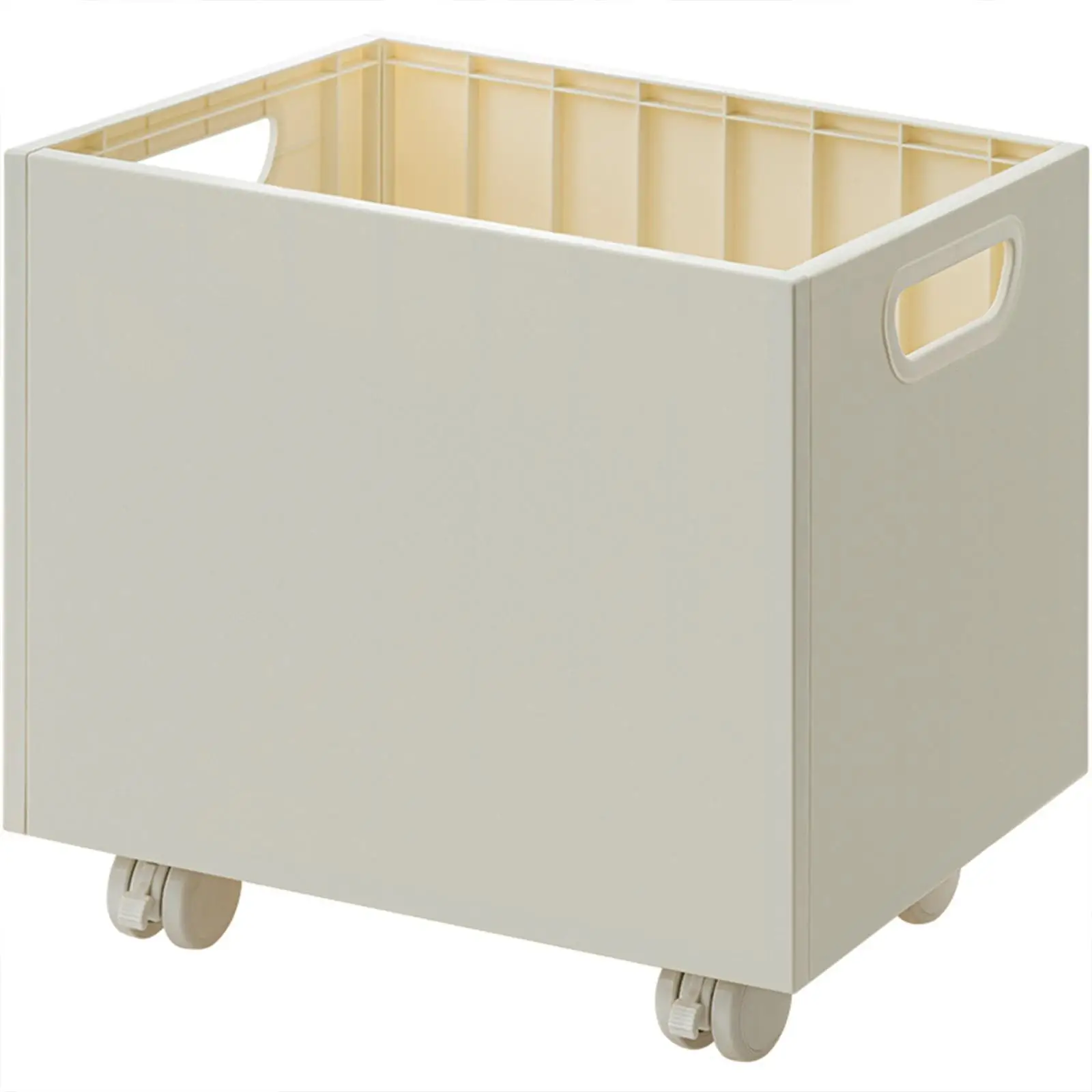Stackable Book Storage Box Book Organizer Rolling File Organizer File Box with Handles for Living Room