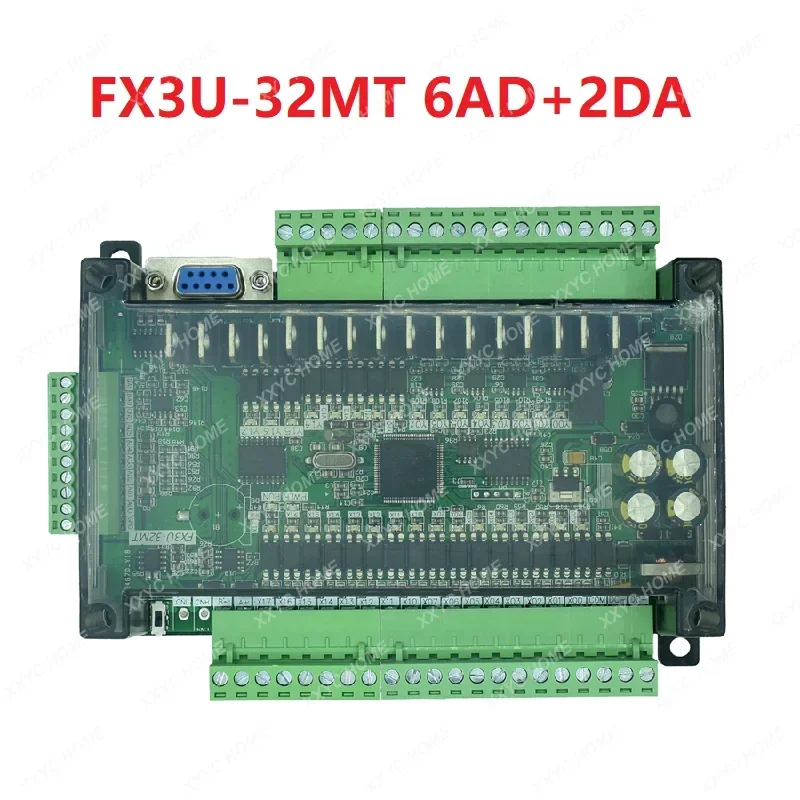 FX3U-32MT PLC Industrial Control Board With Shell 6AD+2DA 18 IN 18 OUT High-speed Counter RS232 RS485 RTC CAN DC24 Power Supply