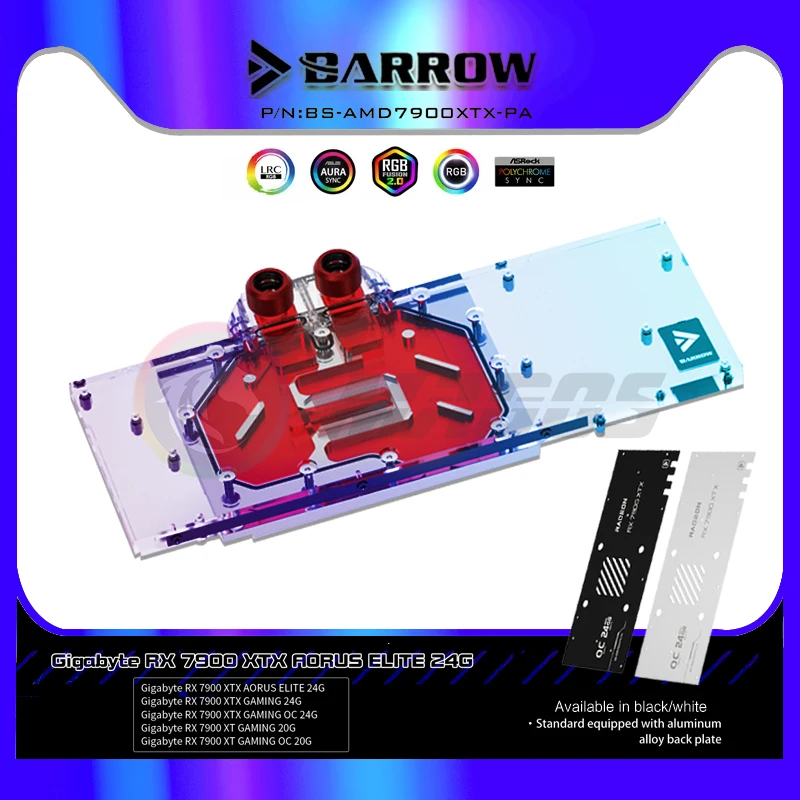 

Barrow GPU Water Block for Gigabyte RX 7900 XTX Gaming AORUS ELITE Graphics Card Watercooler 5V ARGB, BS-AMD7900XTX-PA