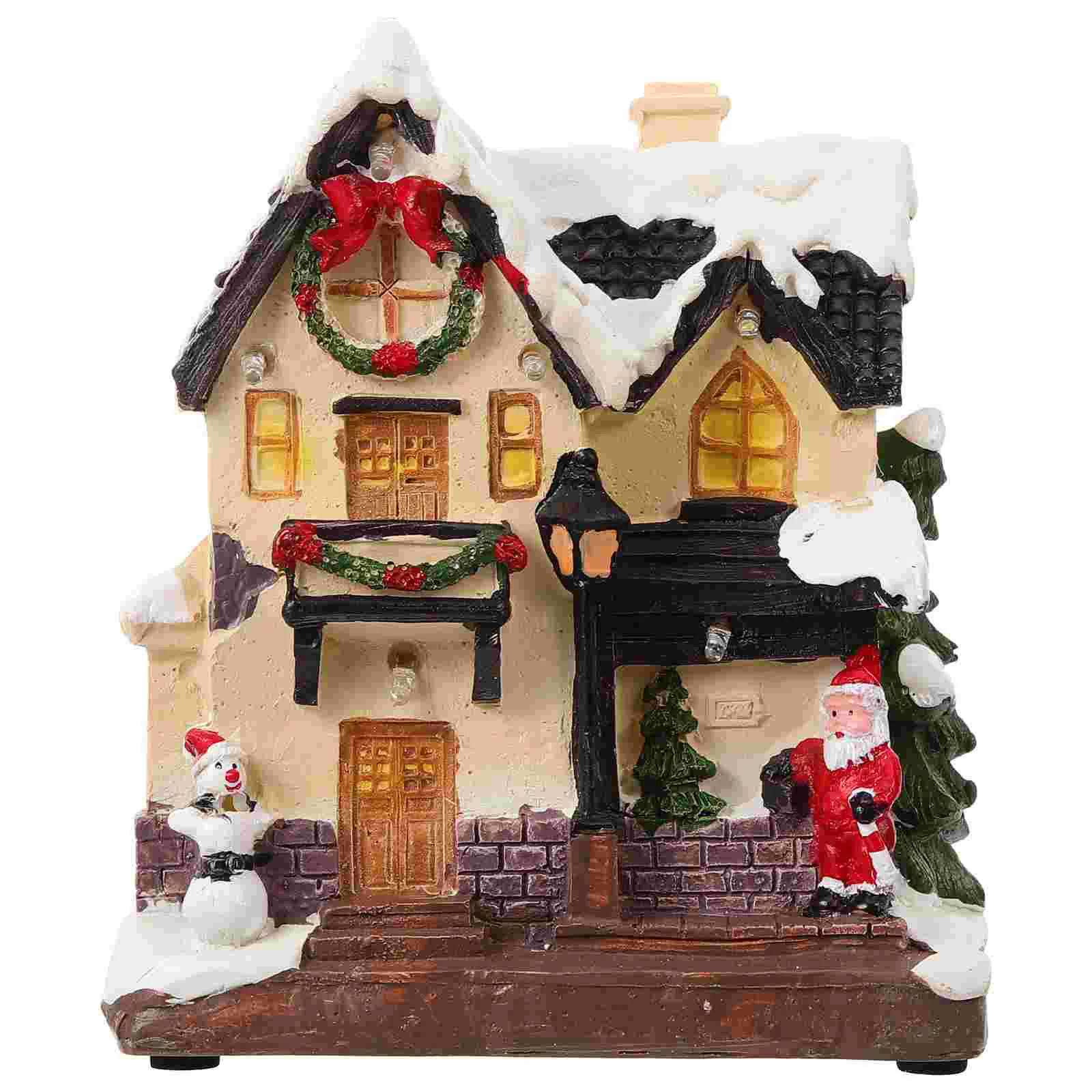 

Christmas Resin Little House Luminous Decor The Lighthouse Crafts Xmas Party Ornament