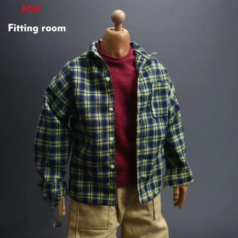 

1/6 scale male dolls clothes Plaid shirt Casual pants for 12'' TBLeague JIAOU DOLL action figure