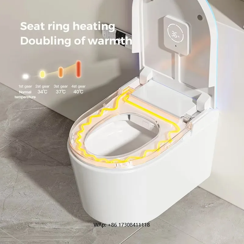 Intelligent Home Smart Toilet Zero Water Pressure Automatic Cover S-Trap Drainage with Included Remote Control