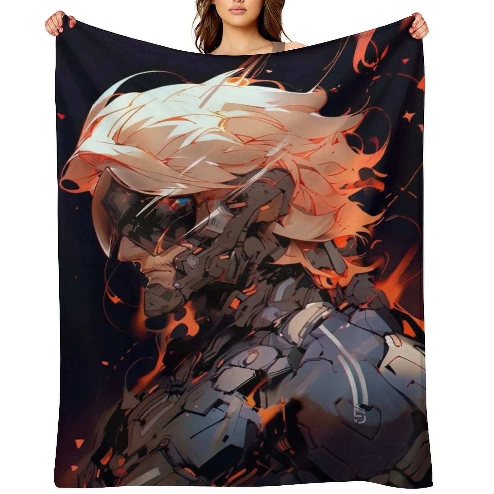 Raiden mgs Throw Blanket warm for winter Flannels Loose for winter Blankets