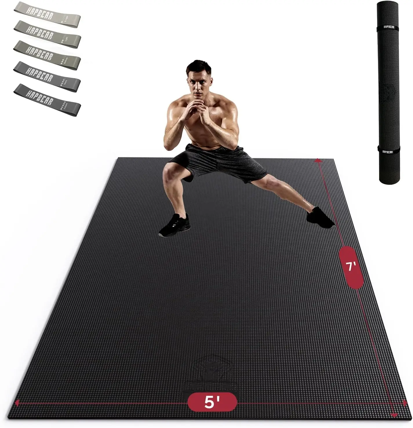 

Очень большой коврик для упражнений 7 x 5 футов/6 футов x 8 футов/6 футов x 9 футов/6 футов x 10 футов x 12 дюймов, нескользящие, прочные толстые коврики для тренировок для домашнего спортзала, йоги и фитнеса