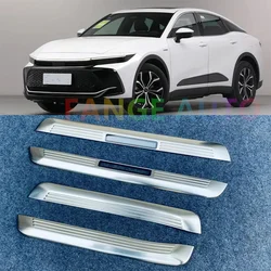 4PCS Stainless Steel Door Sill Scuff Plate Auto Pedals Protector Cover For Toyota Crown Sedan Sportcross 2023 2024