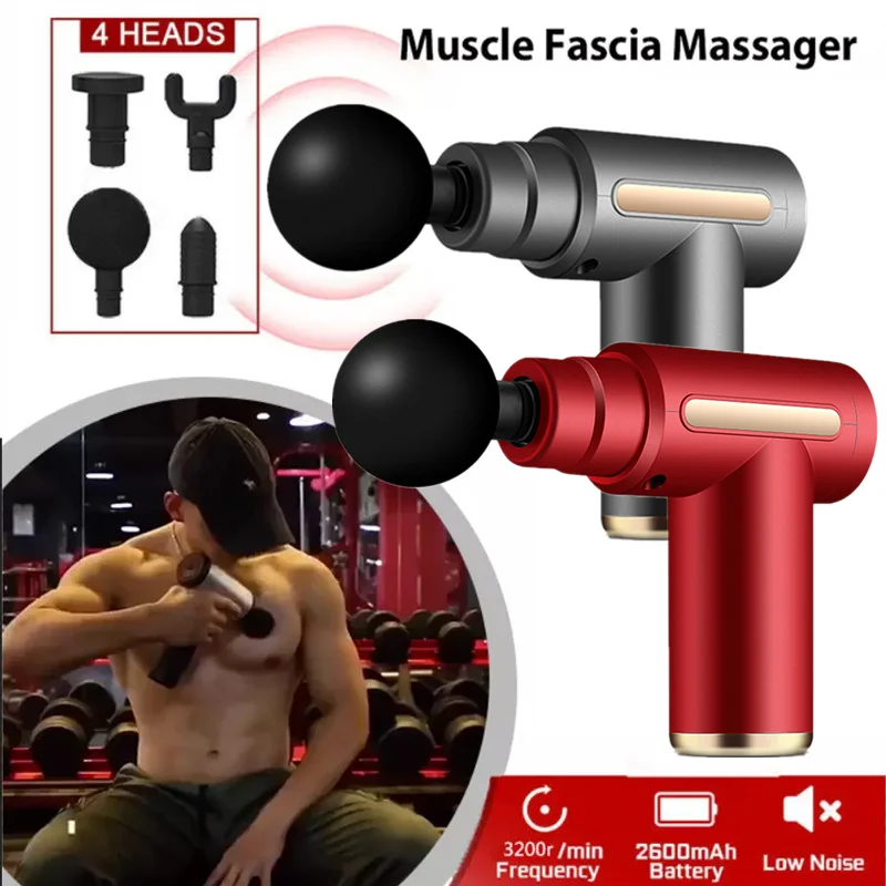 Fascia Gun Portable Massage Gun 6 Gear Vibration Rechargeable Electric Compression Massager Deep Relax Muscle Pain Relief